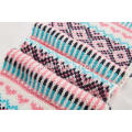 Girl's Stickad Jacquard Snow Pattern Christmas Scarf